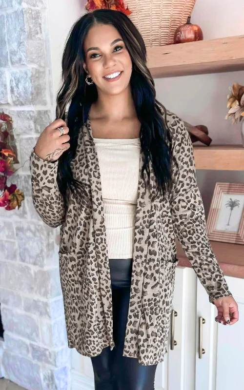 Skirt style Animal Print Open Cardigan - Final Sale