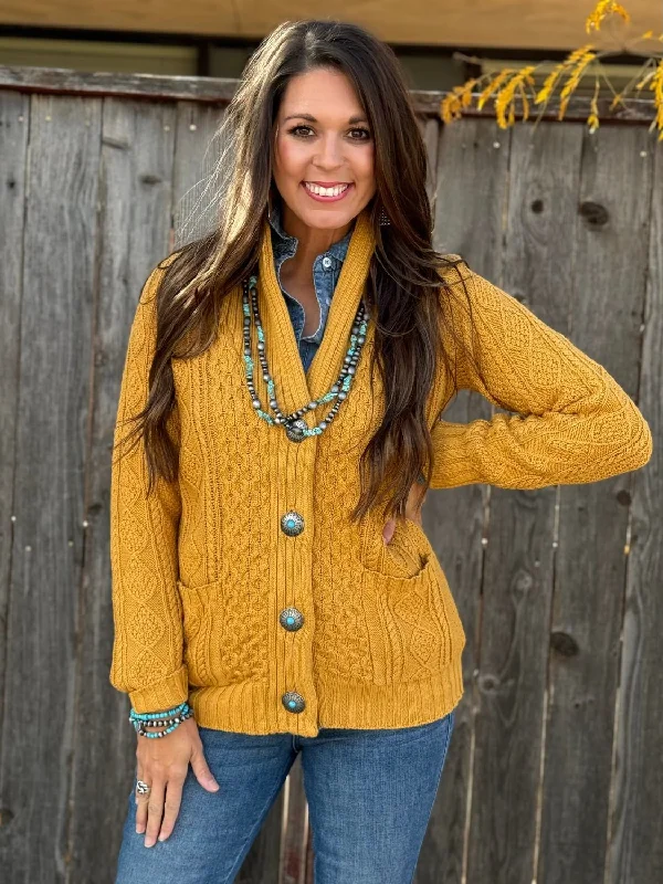 Cozy Fit Wear Beth Cardigan with Turquoise Concho Buttons