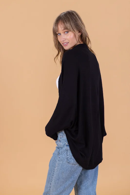 Sports Zipper Style Cardigan O'MonDieu Black