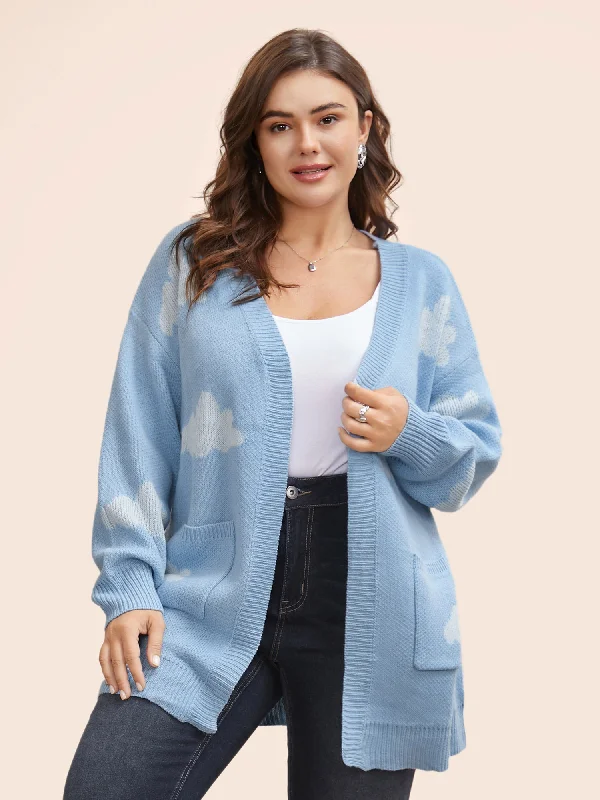 Cloud Drop Shoulder Patch Pocket Cardigan