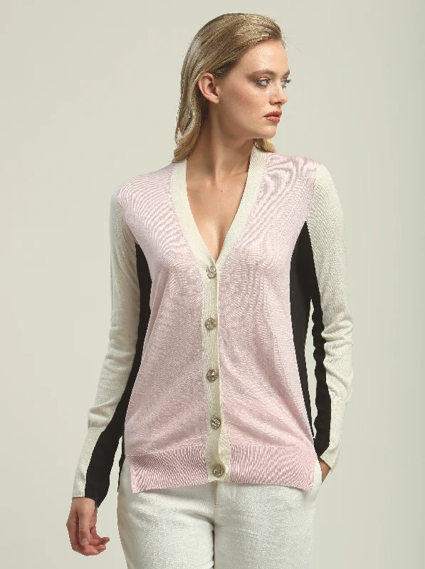 Relaxed Chic Colorblock Boyfriend Cardigan