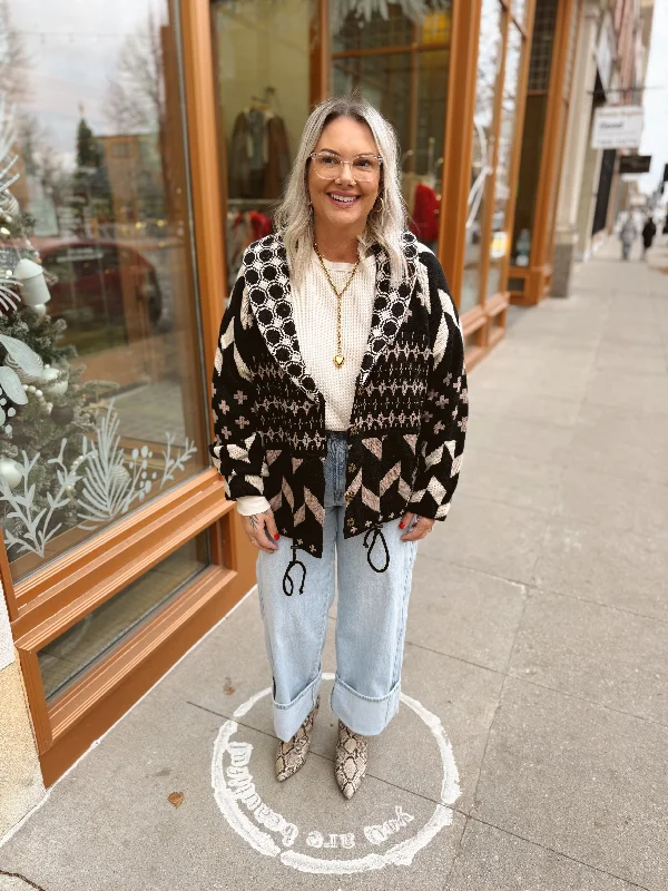 Cozy Printed Sherpa Cardigan