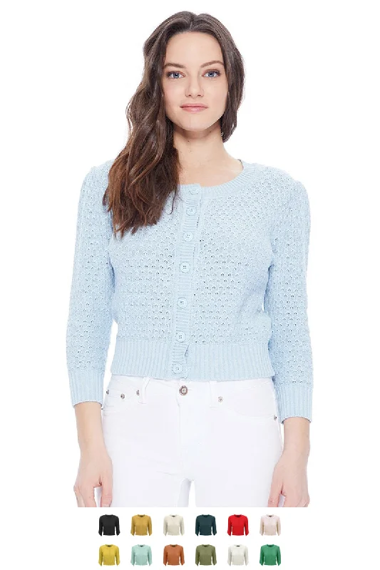 Sports Zipper Style Cute Pattern Cropped Daily Cardigan Sweater Vintage Inspired Pinup MK3514PL (1X-3X)
