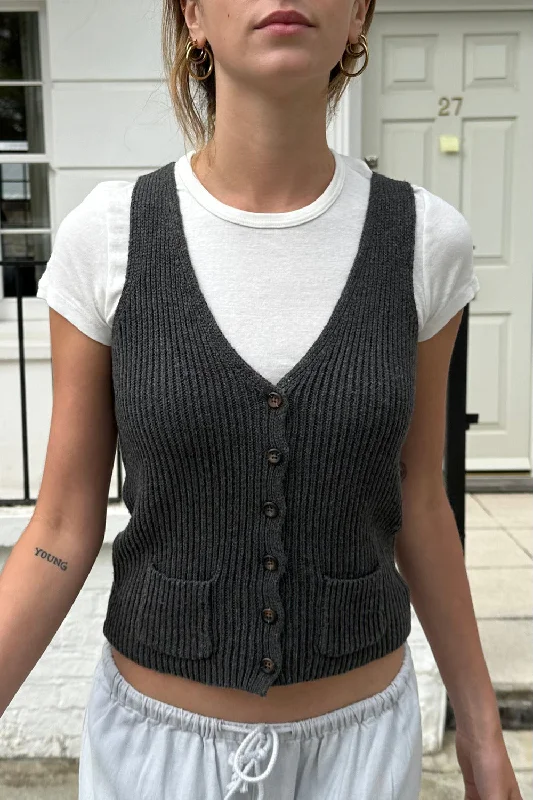 High-quality fabrics Elizabeth Wool Button Vest