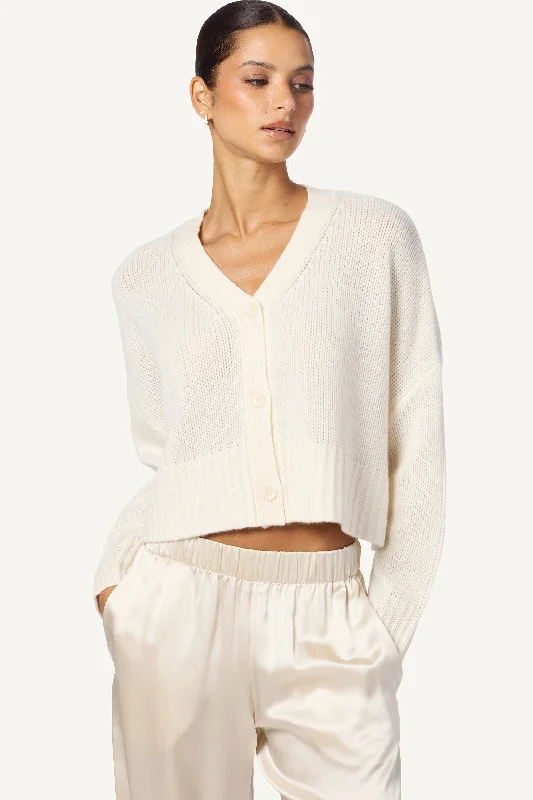 ELLIOT CASHMERE CARDIGAN | GARDENIA