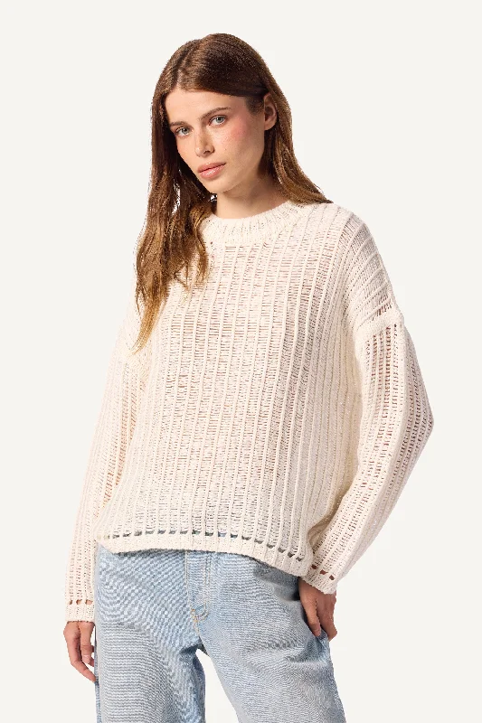 GARDNER OPEN KNIT SWEATER  | GARDENIA