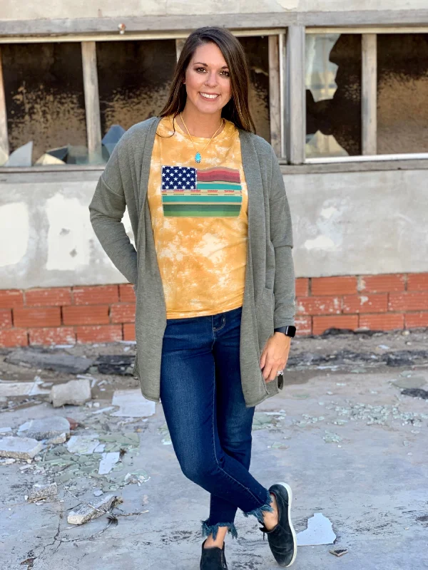 Sports Casual Style Harrison Olive Cardigan by Texas True Threads