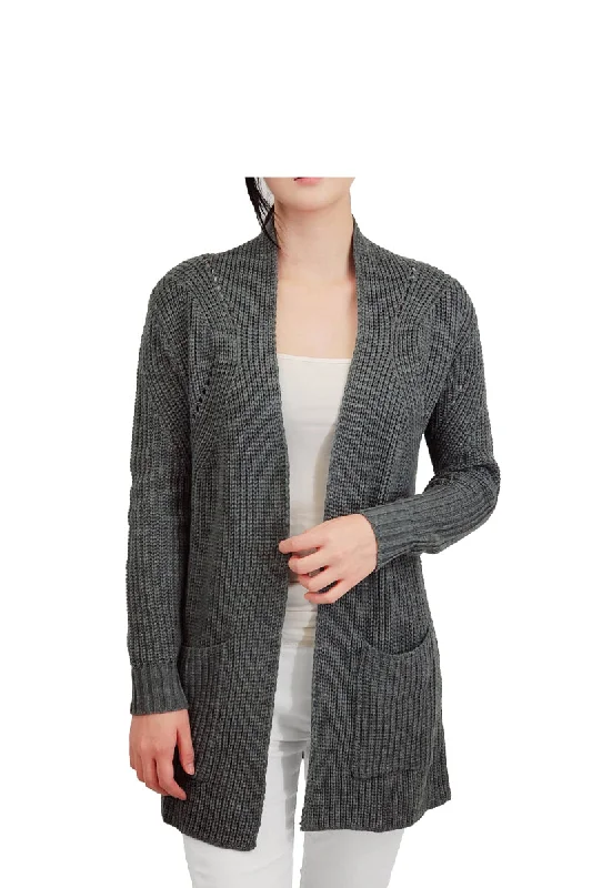 Boutique style Women's Stylish Drape Long Sleeve Sweater Cardigan Jacket with Two Pockets HK8189