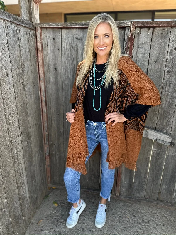 Urban Chic Jill Rust Aztec Kimono by Texas True Threads