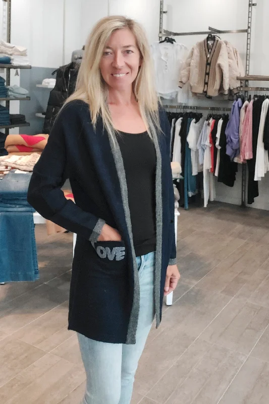 Classic style Just Madison Love Pocket Cardigan