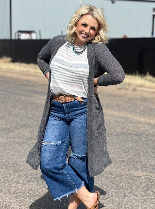 Breathable Style Kaylee Charcoal Grey Cardigan
