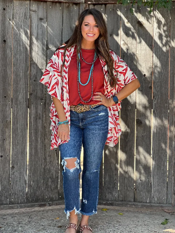 Versatile Style Kim Cream & Rust Kimono