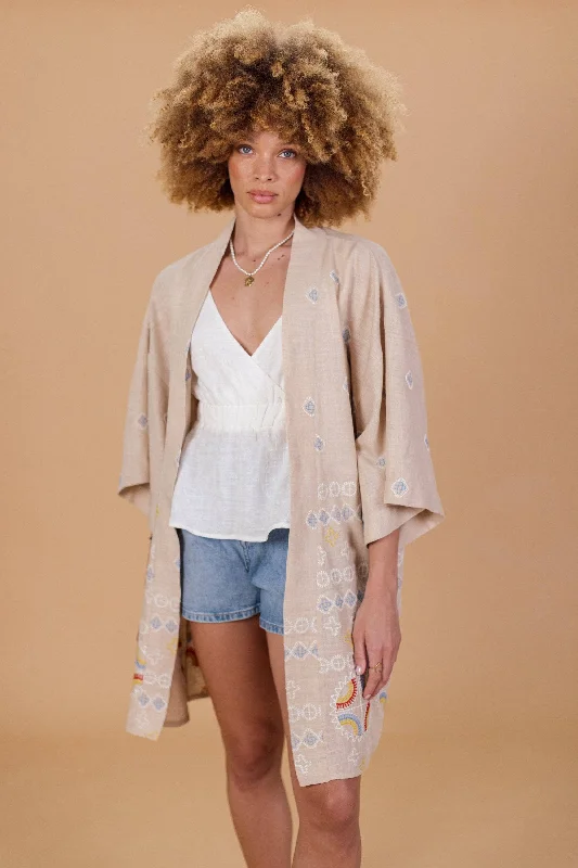 Warm and substantial Kimono Desert Beige