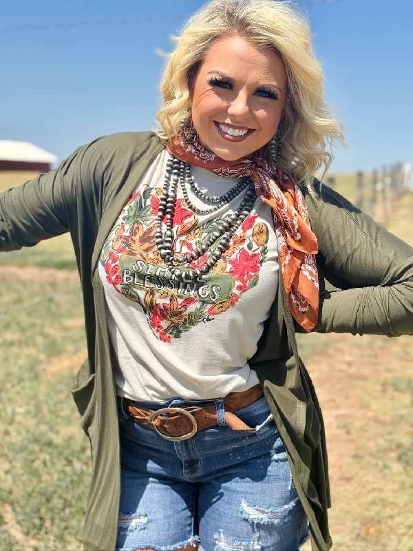Street Letter Style Leah Olive Cardigan by Texas True Threads