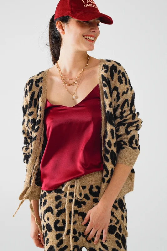 Printing decoration Q2 Leopard Print Cardigan