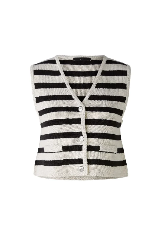 Leisure And Entertainment Striped Waistcoat - Black