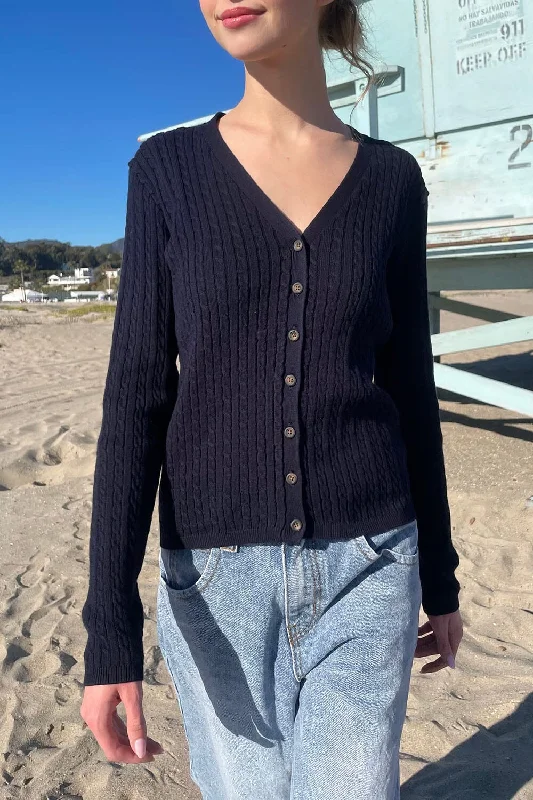 Stand-up collar design Zoe V-Neck Cardigan