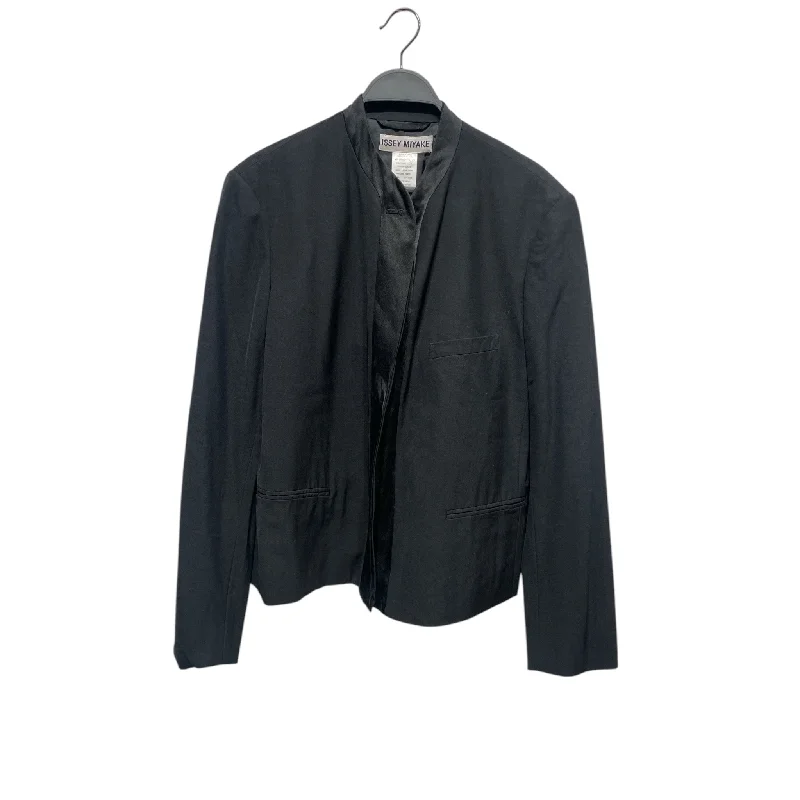 Trends ISSEY MIYAKE/Jacket/L/Silk/BLK/Single Brested Collar
