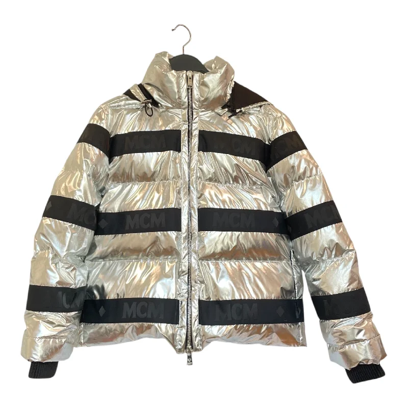 MCM/Coat/M/Stripe/Polyester/SLV/PUFFER METALLIC STRIPE