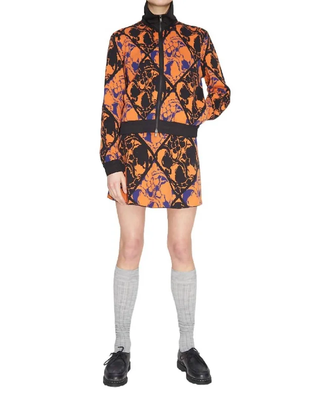 High-end Fashion Becky Jacquard Track Top In Orange