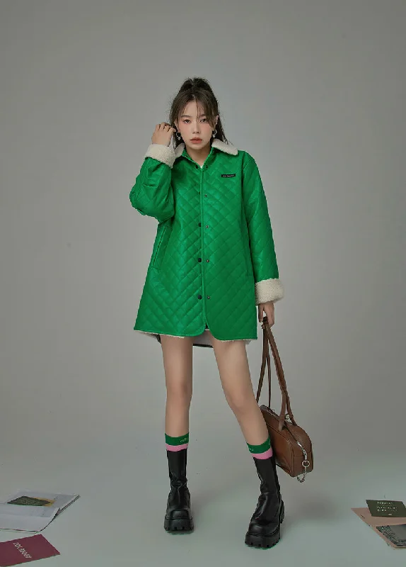 Fashion Classic No Need To Worry Faux Fur Collar Quilted Coat