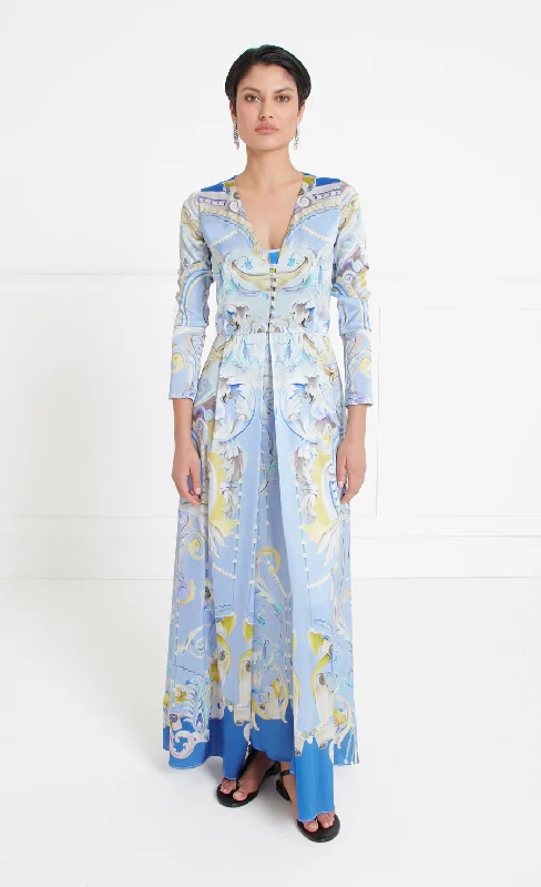 Modern Tailoring Carline Print Coat - Vista Blue