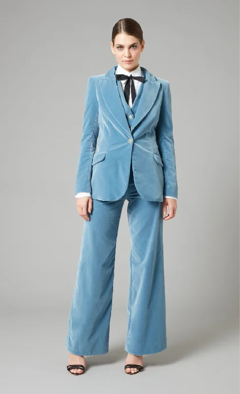 Personalized Series Clove Velvet Jacket - Ice Blue