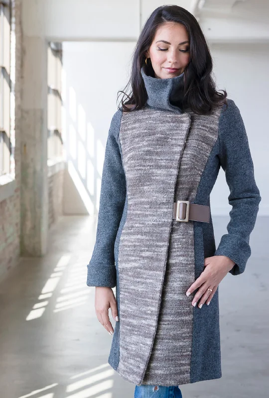 Classic Items COWL NECK COAT · taupe haze