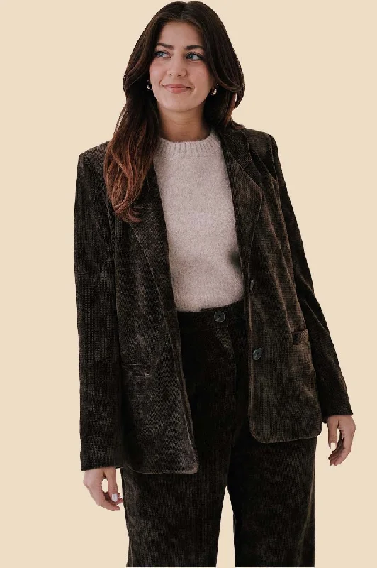 High-quality Styles Current Air Paulina Brown Corduroy Blazer