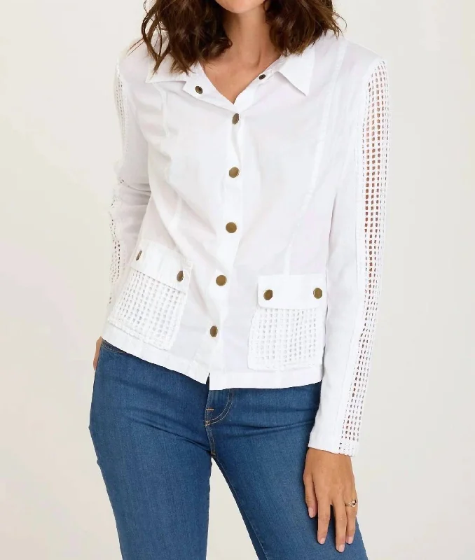 Fresh And Fashionable Danica Jacket In White