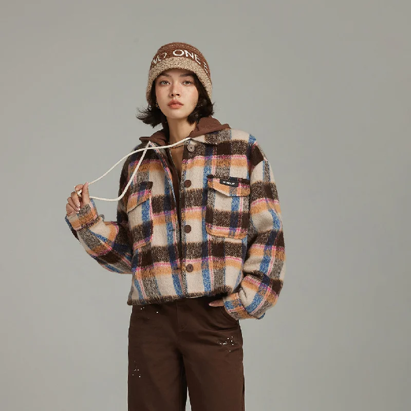 Fashion Pioneer Check Vintage Coat