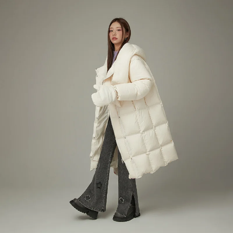Cool Style Hooded Glove Muffler Padded Coat