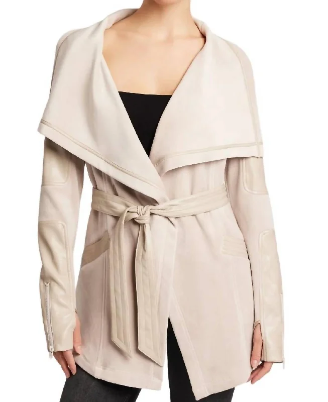 Economic Outlook Drape Velour Jacket In Clay