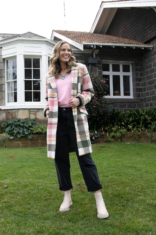 Fresh Comfort Elm Blanche Coat-Bold Check
