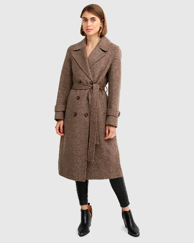 Goddess Outfit Front Runner Belted Coat - Walnut