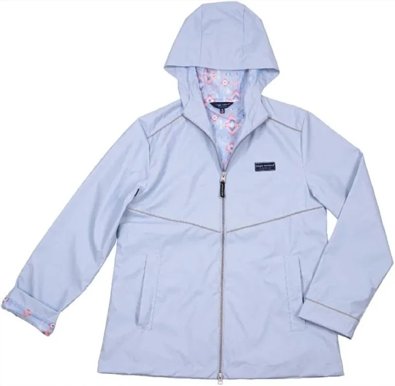 New Design Full Zip Rain Jacket In Surf