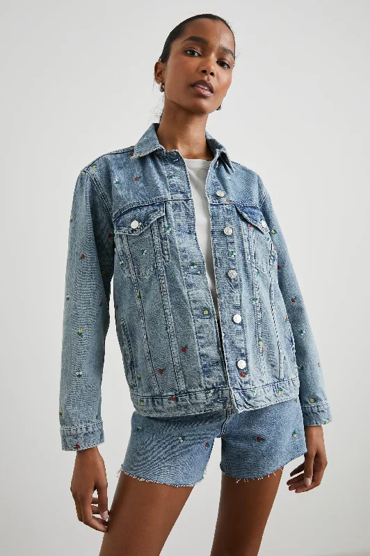 All-Day Comfort GROVE BOYFRIEND TRUCKER JACKET - FLOWER FIELD