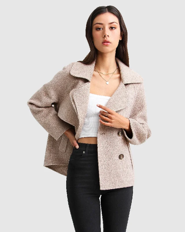 Sports Series I'm Yours Wool Blend Peacoat - Beige
