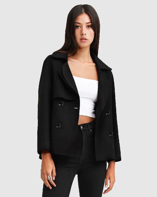 Modernism I'm Yours Wool Blend Peacoat - Black
