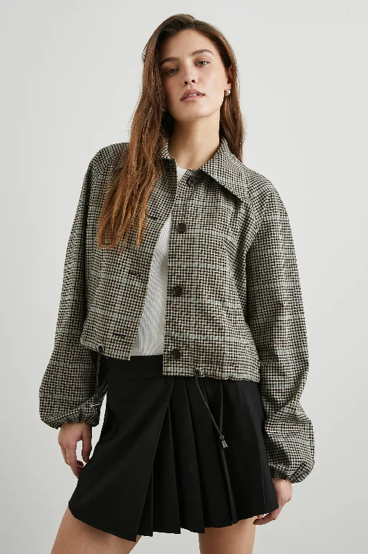 Retro Prints NORTH JACKET - TEAL MULTI CHECK