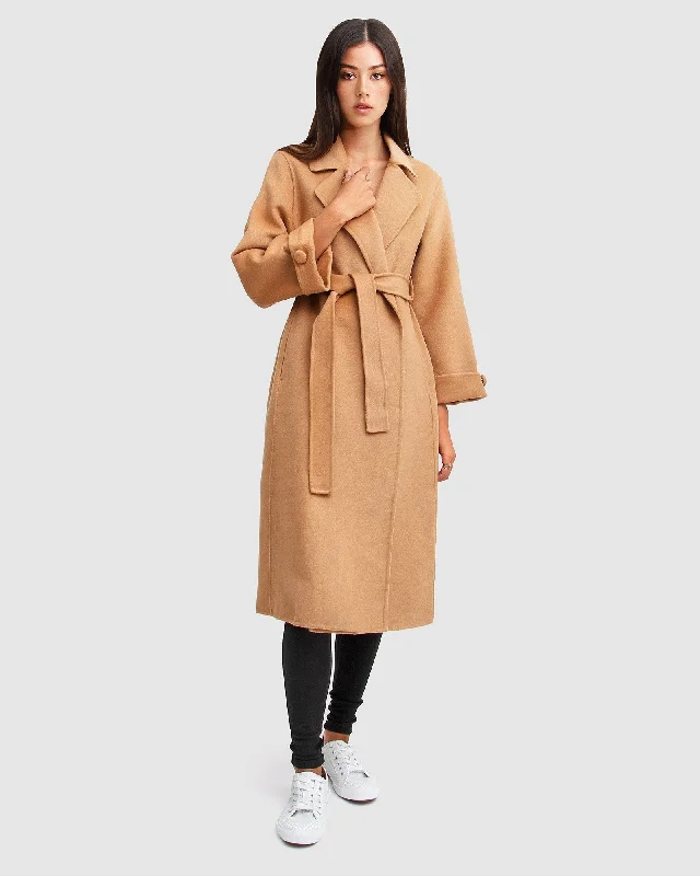 Comfortable Wear Stay Wild Oversized Wool Coat - Camel