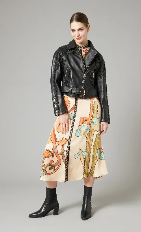 Perfect Tailoring Texas Leather Braided Jacket - Black
