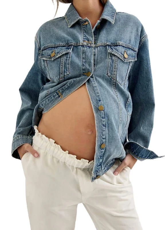 Practical Style The Classic Maternity Jean Jacket In Light Wash