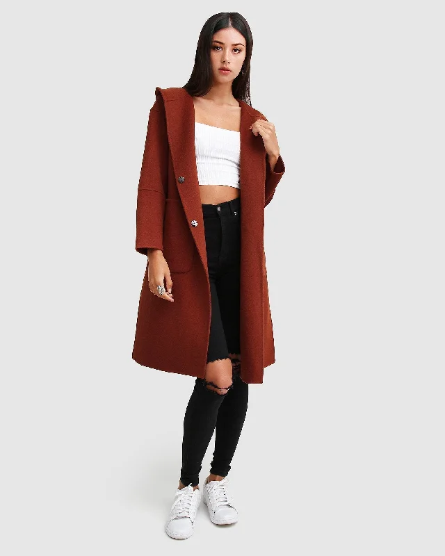 Body Design Walk This Way Wool Blend Oversized Coat - Caramel