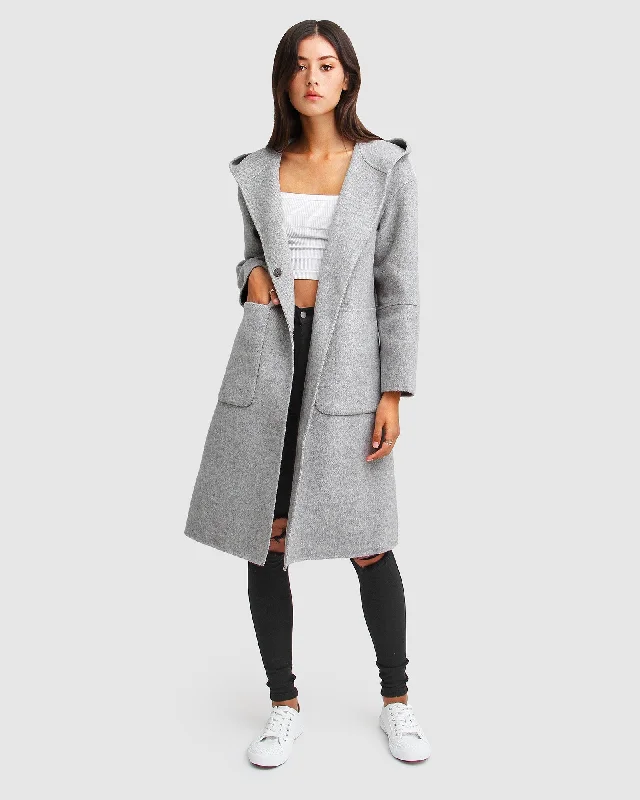 High-end Sense Walk This Way Wool Blend Oversized Coat - Grey