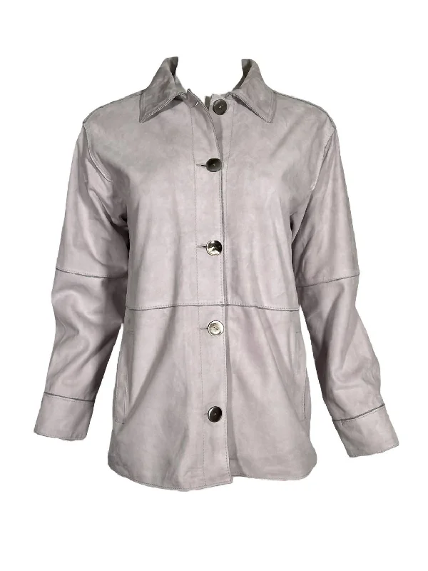 Fashionable In The Times Women Suede Shirt Jacket In Wisteria