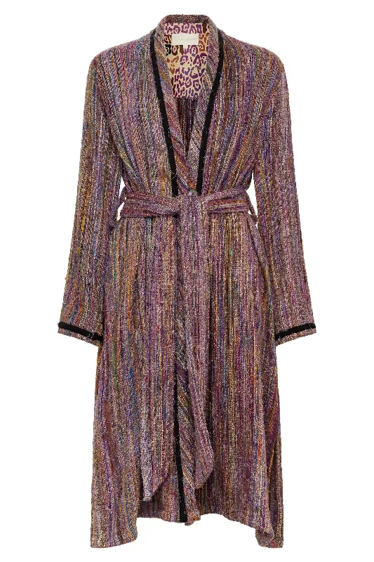 Leisure Sports Women's Robe Style Rua Coat In Multi Purple