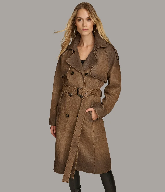 Relaxed Wear Ellie Distressed Trench Coat