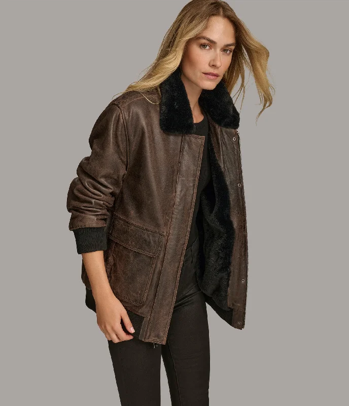Sporty Elegance Everleigh Faux Fur Lined Bomber