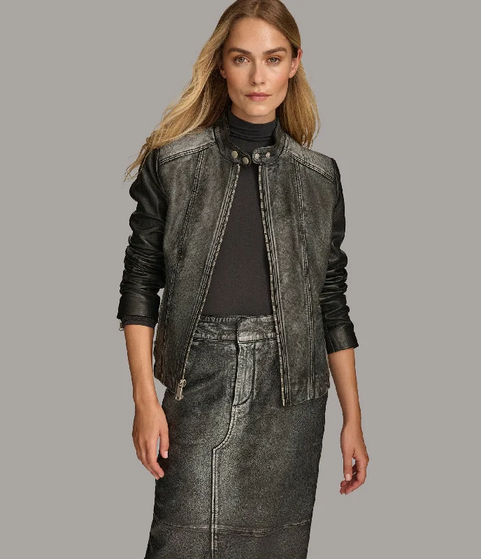 Luxury Classic Alora Combo Racer Jacket